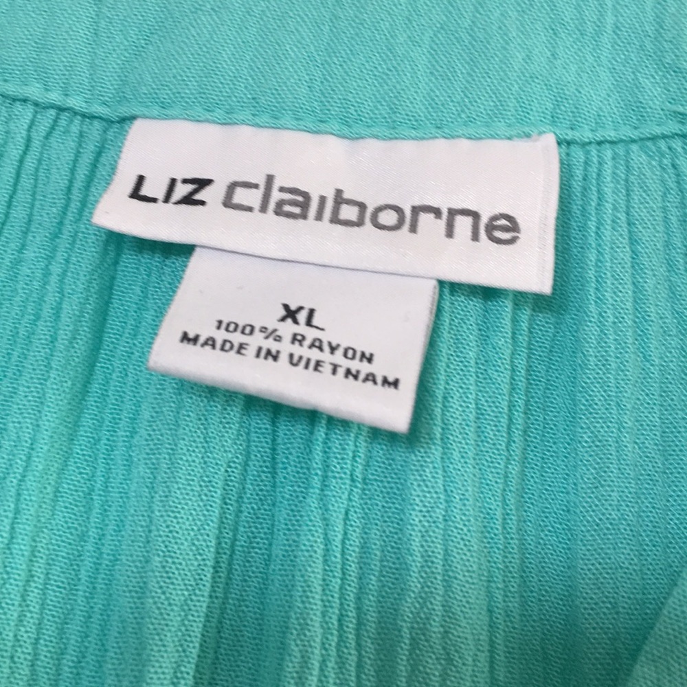 Liz Claiborne Lightweight Turquoise Tunic Top - Picture 4 of 8